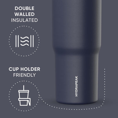 Nomad 32oz Stainless Steel Insulated Travel Tumbler with Handle & Straw Lid, Leakproof, Cupholder Friendly, Back to School, College Dorm, Gym & Everyday Hydration, Cold 24 Hours (Rosewood)