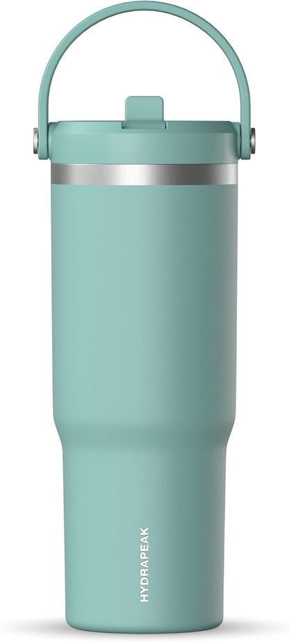Nomad 32oz Stainless Steel Insulated Travel Tumbler with Handle & Straw Lid, Leakproof, Cupholder Friendly, Back to School, College Dorm, Gym & Everyday Hydration, Cold 24 Hours (Rosewood)