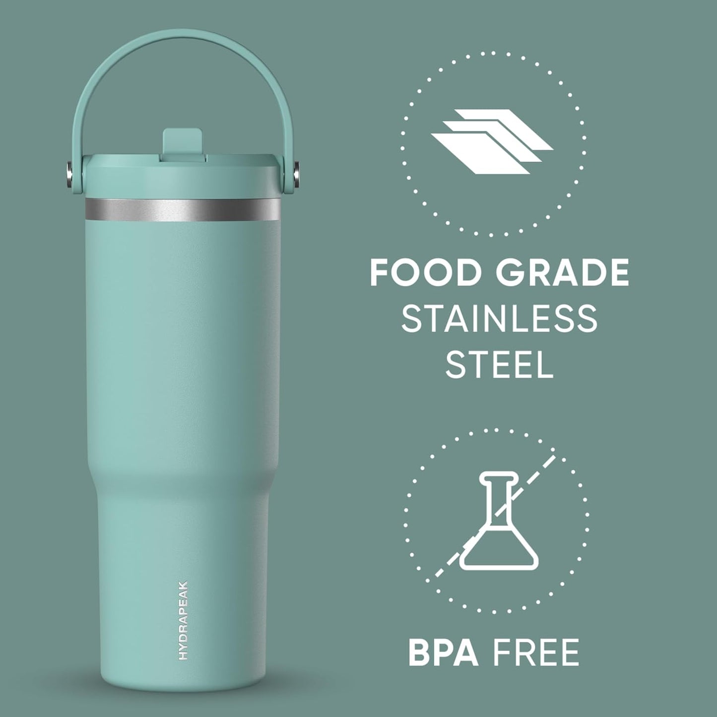 Nomad 32oz Stainless Steel Insulated Travel Tumbler with Handle & Straw Lid, Leakproof, Cupholder Friendly, Back to School, College Dorm, Gym & Everyday Hydration, Cold 24 Hours (Rosewood)