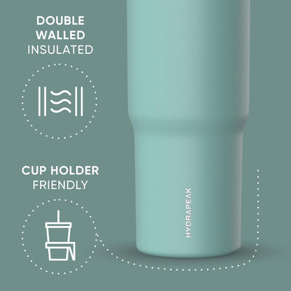 Nomad 32oz Stainless Steel Insulated Travel Tumbler with Handle & Straw Lid, Leakproof, Cupholder Friendly, Back to School, College Dorm, Gym & Everyday Hydration, Cold 24 Hours (Rosewood)