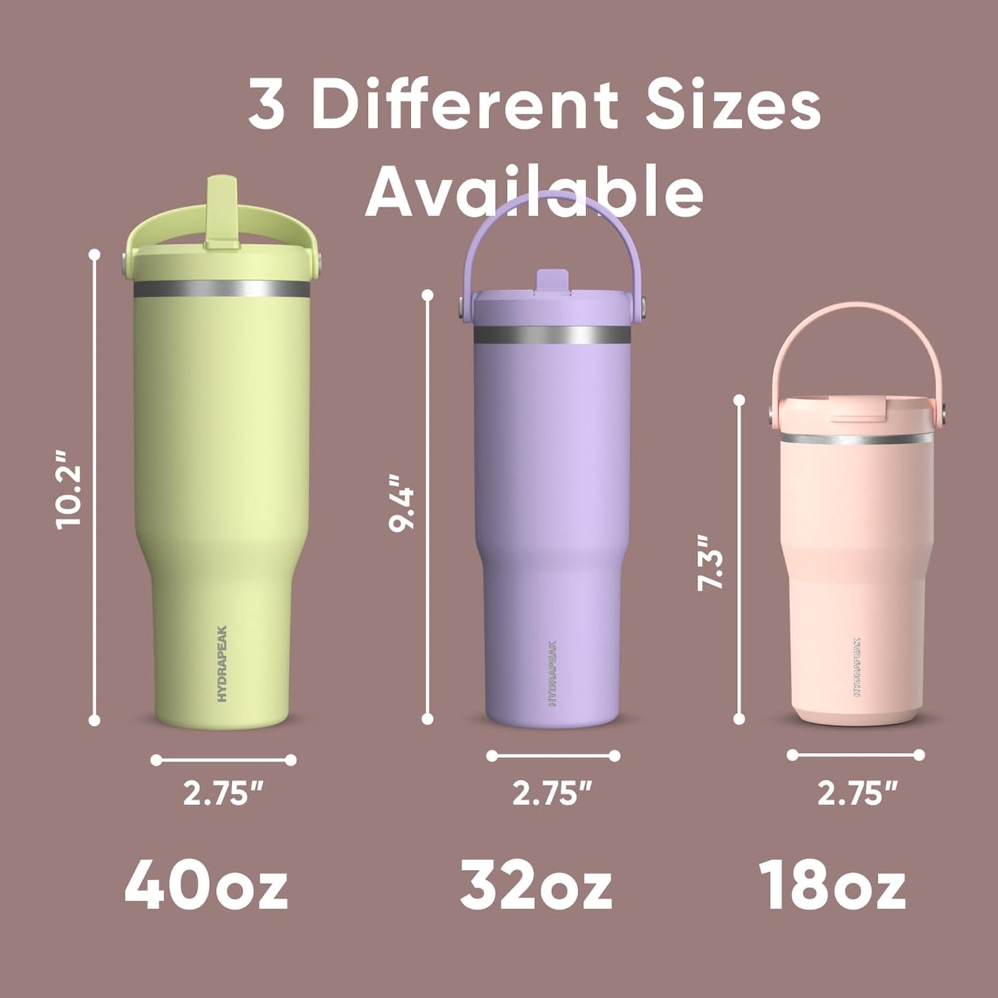 Nomad 32oz Stainless Steel Insulated Travel Tumbler with Handle & Straw Lid, Leakproof, Cupholder Friendly, Back to School, College Dorm, Gym & Everyday Hydration, Cold 24 Hours (Rosewood)