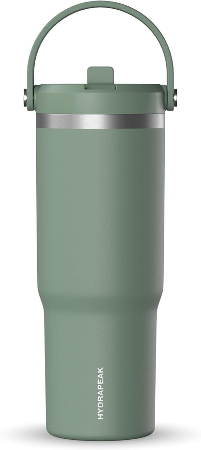 Nomad 32oz Stainless Steel Insulated Travel Tumbler with Handle & Straw Lid, Leakproof, Cupholder Friendly, Back to School, College Dorm, Gym & Everyday Hydration, Cold 24 Hours (Rosewood)