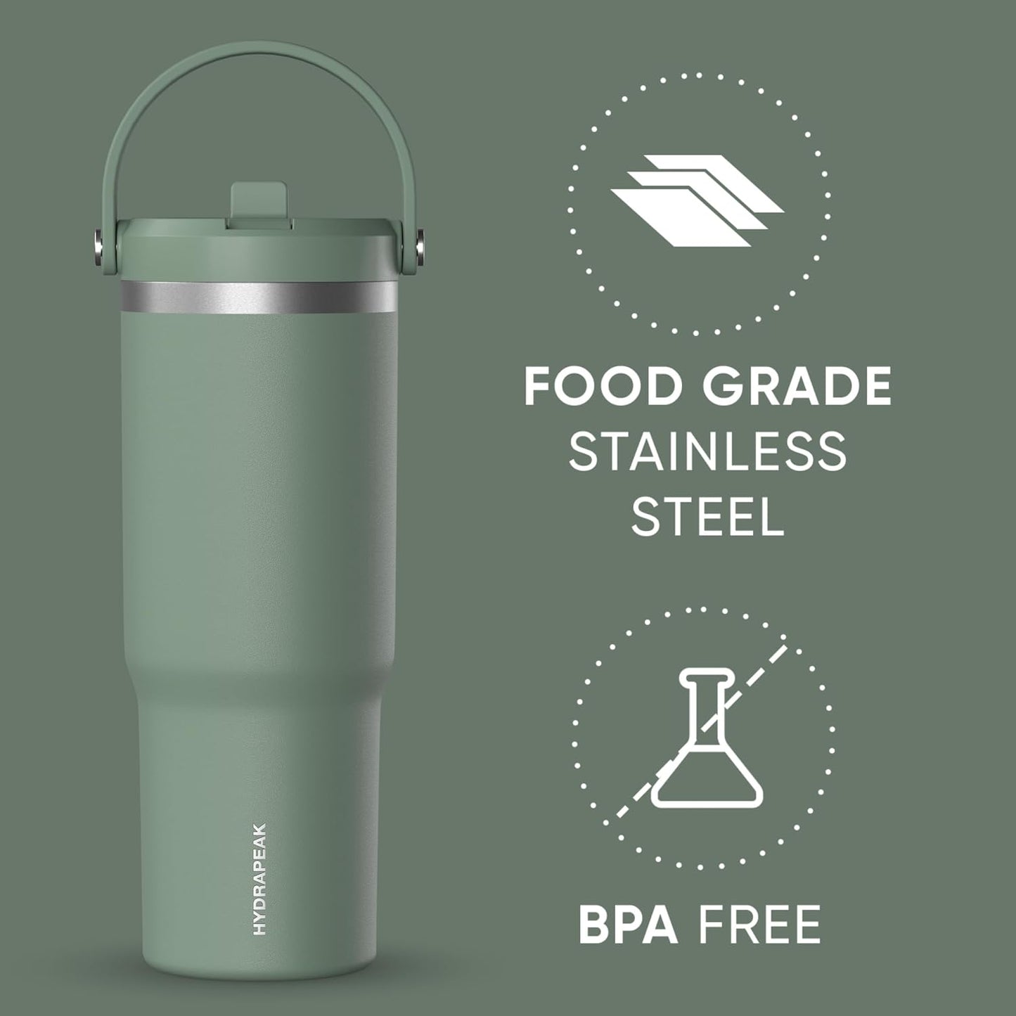 Nomad 32oz Stainless Steel Insulated Travel Tumbler with Handle & Straw Lid, Leakproof, Cupholder Friendly, Back to School, College Dorm, Gym & Everyday Hydration, Cold 24 Hours (Rosewood)