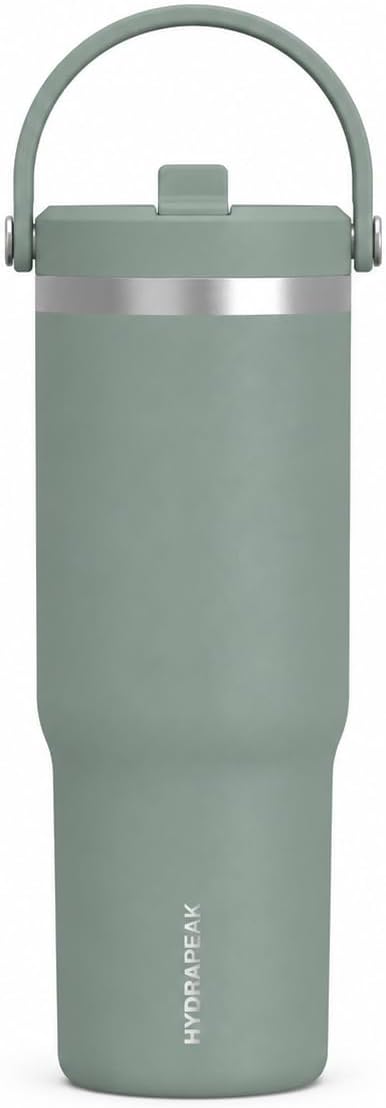 Nomad 32oz Stainless Steel Insulated Travel Tumbler with Handle & Straw Lid, Leakproof, Cupholder Friendly, Back to School, College Dorm, Gym & Everyday Hydration, Cold 24 Hours (Rosewood)