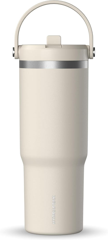 Nomad 32oz Stainless Steel Insulated Travel Tumbler with Handle & Straw Lid, Leakproof, Cupholder Friendly, Back to School, College Dorm, Gym & Everyday Hydration, Cold 24 Hours (Rosewood)