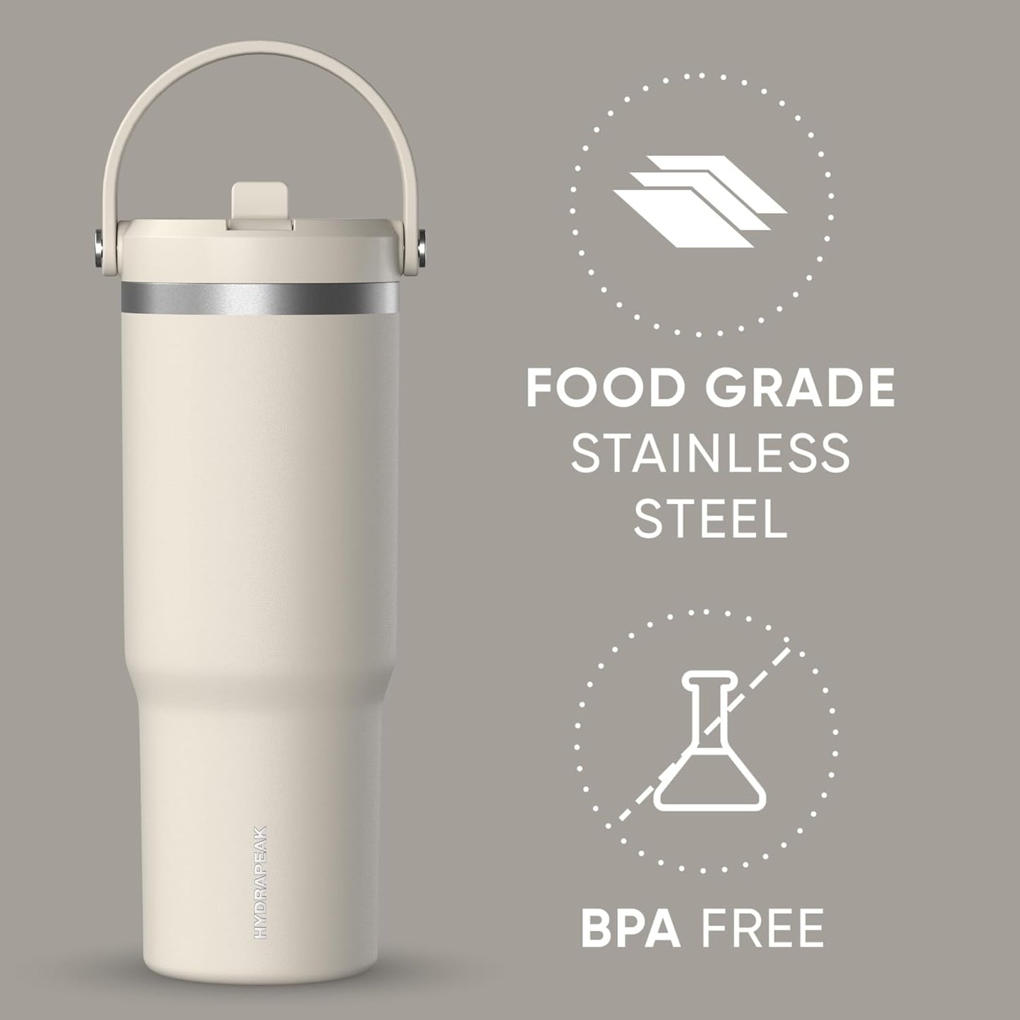 Nomad 32oz Stainless Steel Insulated Travel Tumbler with Handle & Straw Lid, Leakproof, Cupholder Friendly, Back to School, College Dorm, Gym & Everyday Hydration, Cold 24 Hours (Rosewood)