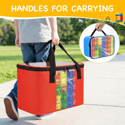 6 Pcs 3 Size Toy Storage Organizer Bag for Magnetic Building Tiles