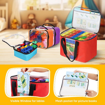 6 Pcs 3 Size Toy Storage Organizer Bag for Magnetic Building Tiles