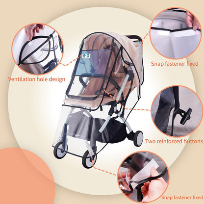bemece Universal Stroller Rain Cover, Clear EVA Weather Shield