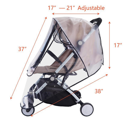 bemece Universal Stroller Rain Cover, Clear EVA Weather Shield