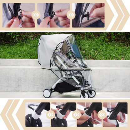 bemece Universal Stroller Rain Cover, Clear EVA Weather Shield