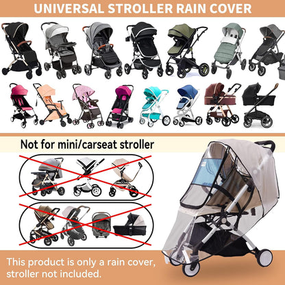 bemece Universal Stroller Rain Cover, Clear EVA Weather Shield