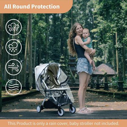 bemece Universal Stroller Rain Cover, Clear EVA Weather Shield