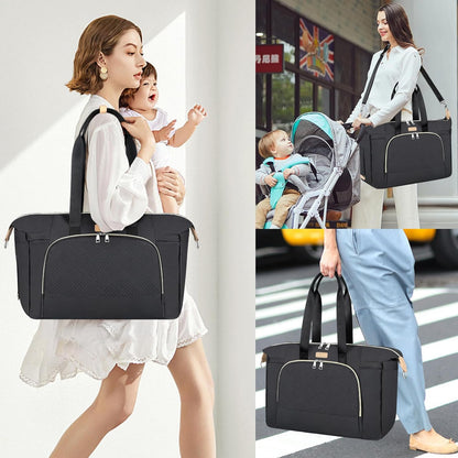 Diaper Bag Tote for Baby 7PCS, Large Mommy Bag with Portable Changing Pad