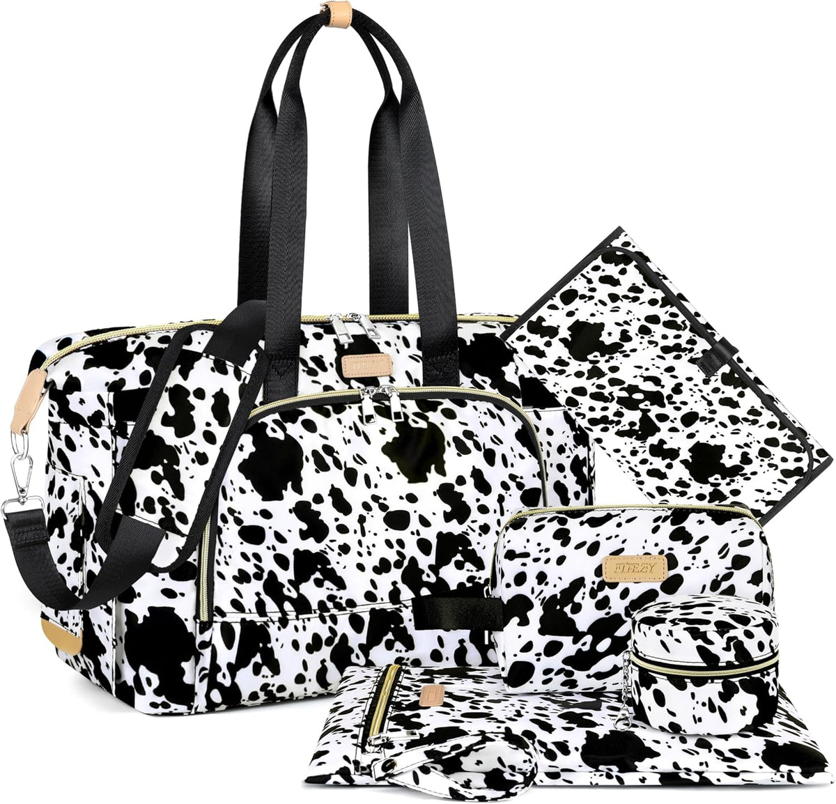Diaper Bag Tote for Baby 7PCS, Large Mommy Bag with Portable Changing Pad