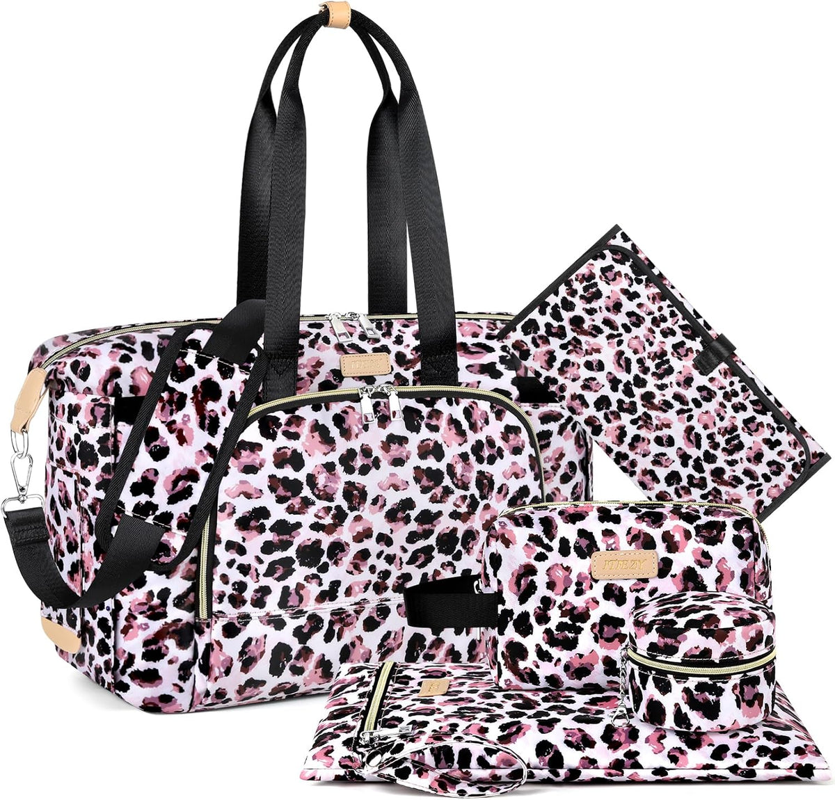 Diaper Bag Tote for Baby 7PCS, Large Mommy Bag with Portable Changing Pad