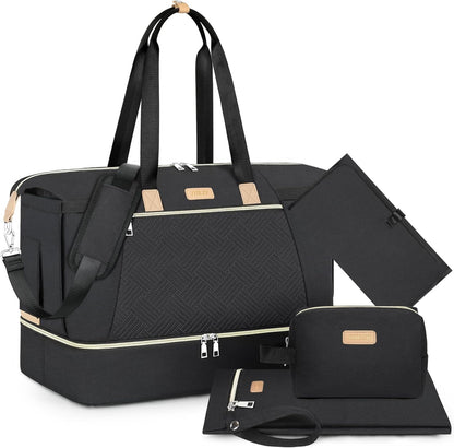Diaper Bag Tote for Baby 7PCS, Large Mommy Bag with Portable Changing Pad