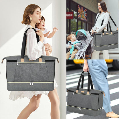 Diaper Bag Tote for Baby 7PCS, Large Mommy Bag with Portable Changing Pad