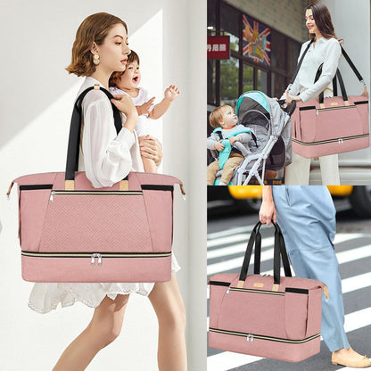 Diaper Bag Tote for Baby 7PCS, Large Mommy Bag with Portable Changing Pad