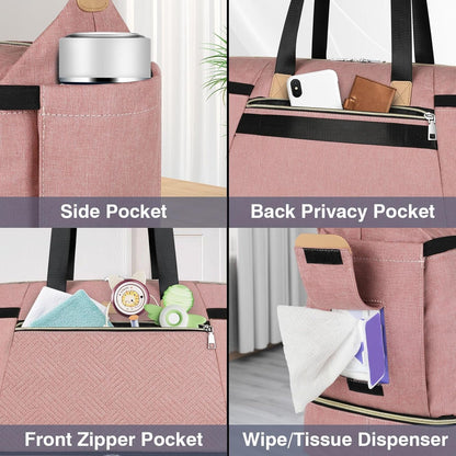 Diaper Bag Tote for Baby 7PCS, Large Mommy Bag with Portable Changing Pad