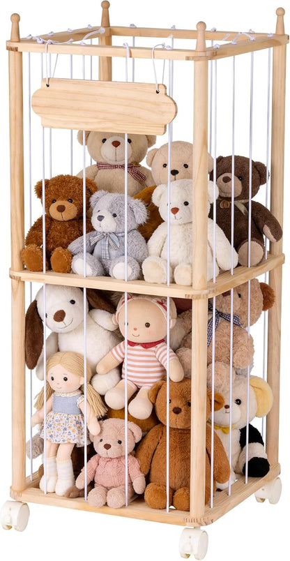 Stuffed Animal Storage with Wheels - Large Stuffy Storage for Kids