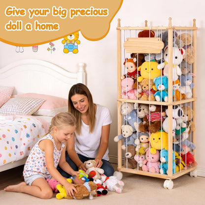 Stuffed Animal Storage with Wheels - Large Stuffy Storage for Kids