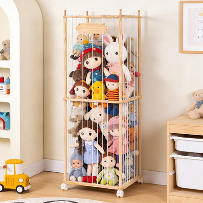 Stuffed Animal Storage with Wheels - Large Stuffy Storage for Kids