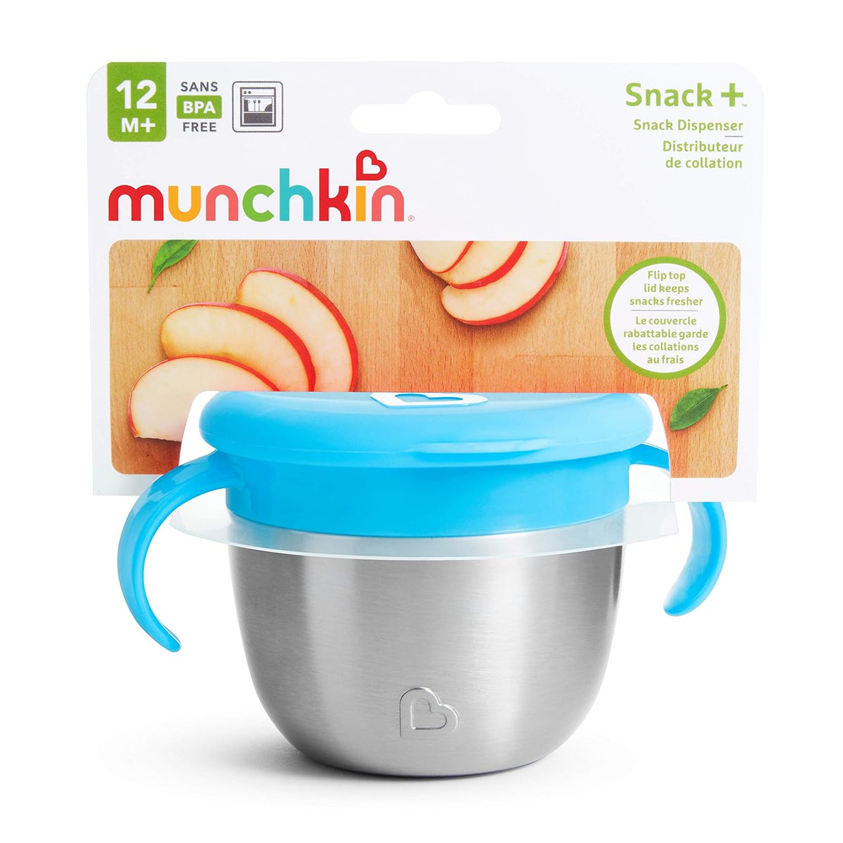 ® Snack+™ Stainless Steel Snack Catcher Cup with Lid, 9 Ounce, Blue, 1 Pack