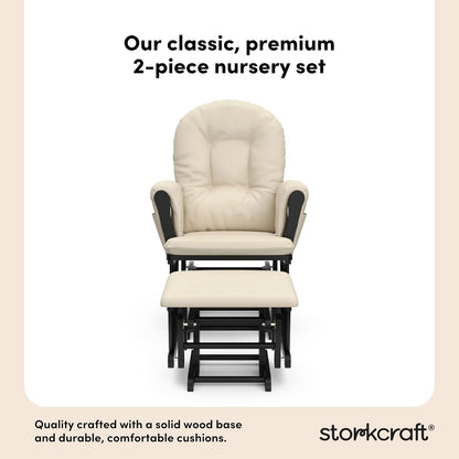 Premium Hoop Glider & Ottoman, Natural/Pink - Colors A
