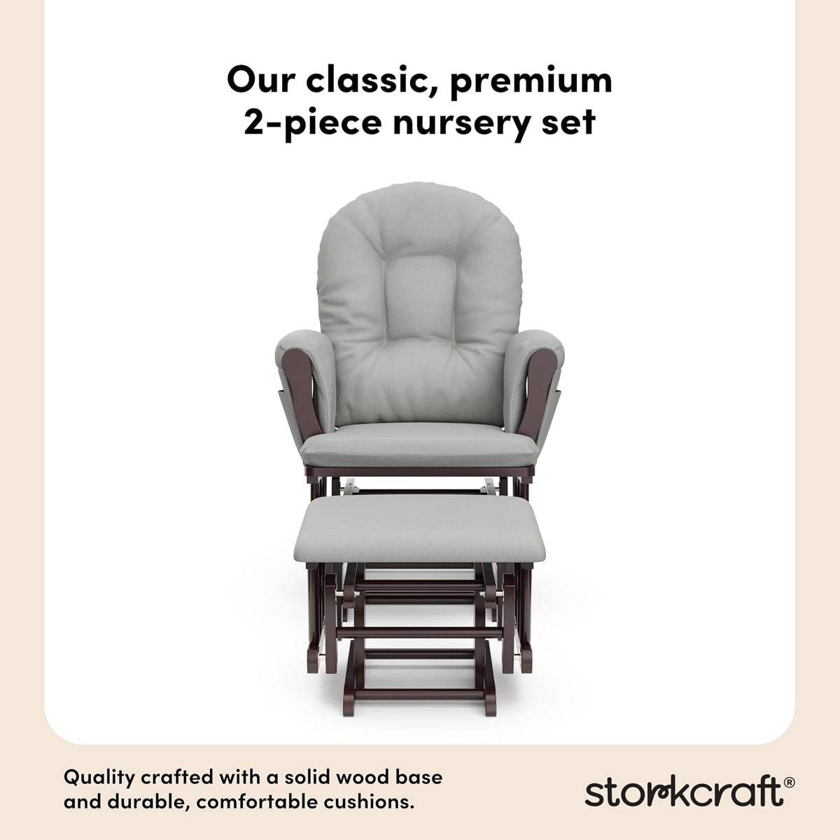 Premium Hoop Glider & Ottoman, Natural/Pink - Colors A