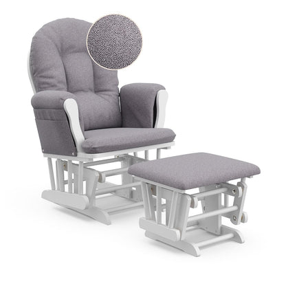 Premium Hoop Glider & Ottoman, Natural/Pink - Colors A