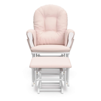 Premium Hoop Glider & Ottoman, Natural/Pink - Colors A