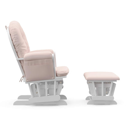 Premium Hoop Glider & Ottoman, Natural/Pink - Colors A
