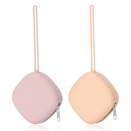 Silicone Pacifier Holder Case, 2 Pack (Sage, Ether)