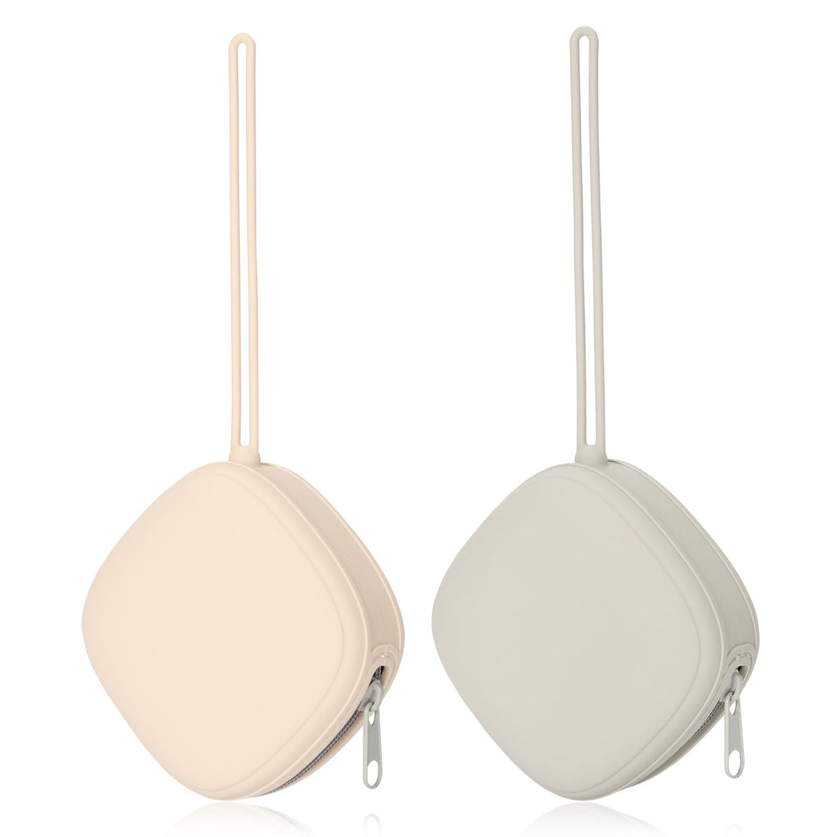 Silicone Pacifier Holder Case, 2 Pack (Sage, Ether)