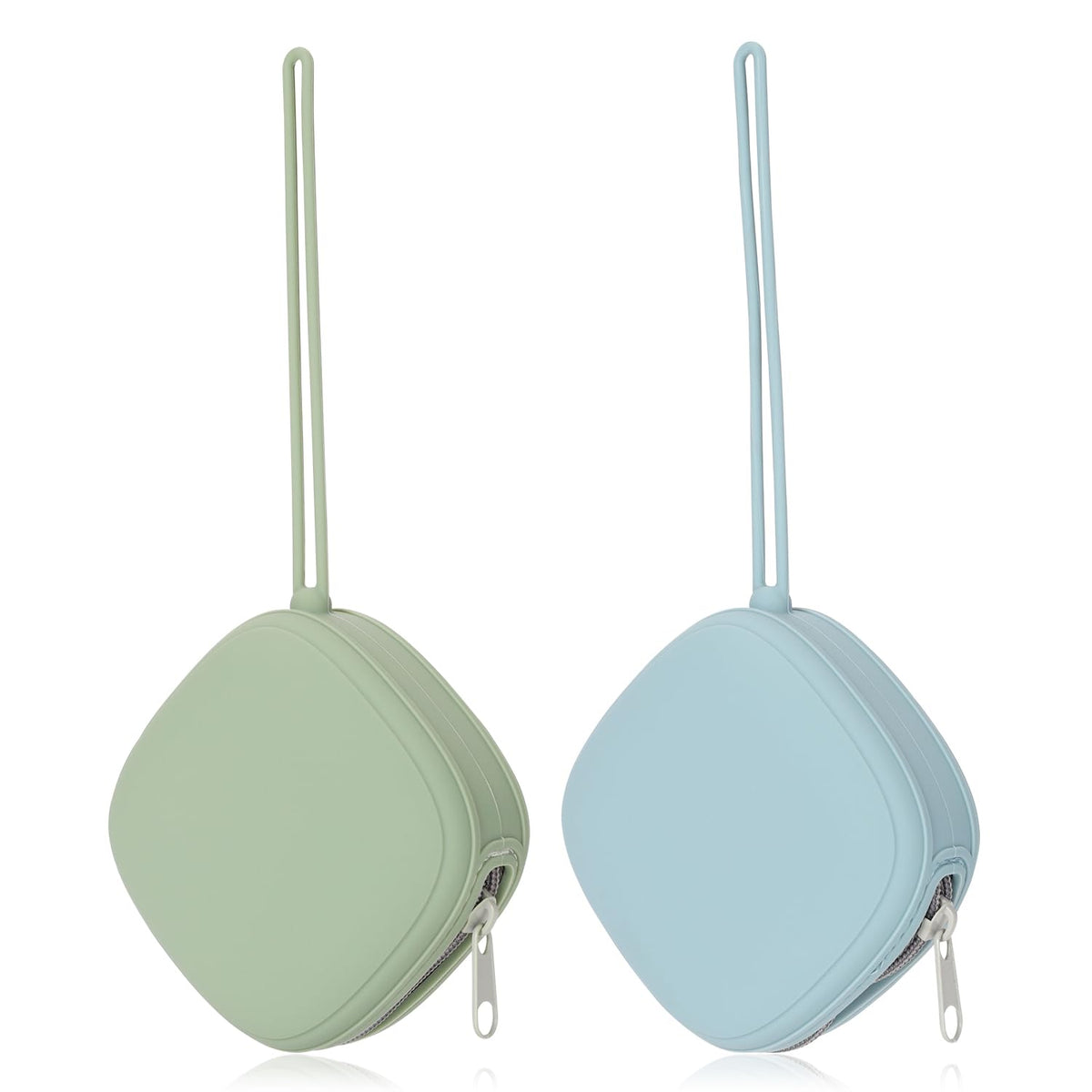 Silicone Pacifier Holder Case, 2 Pack (Sage, Ether)