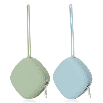Silicone Pacifier Holder Case, 2 Pack (Sage, Ether)