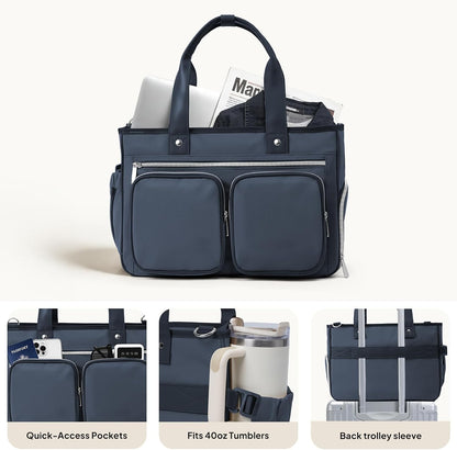 Teacher Tote Bag with Insulated Lunch Compartment 15.6" Laptop Bag