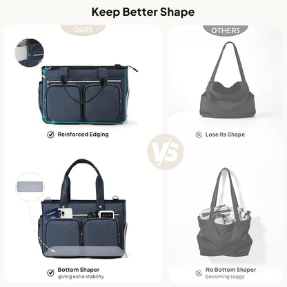 Teacher Tote Bag with Insulated Lunch Compartment 15.6" Laptop Bag