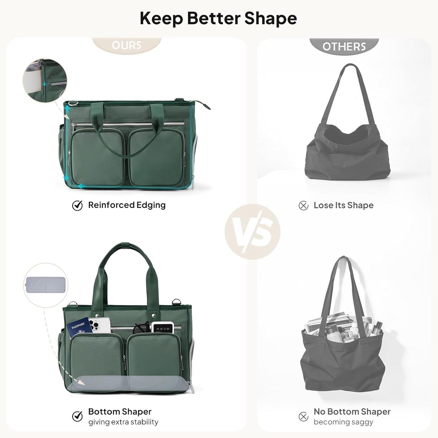 Teacher Tote Bag with Insulated Lunch Compartment 15.6" Laptop Bag