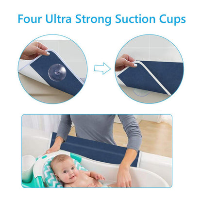 Bath Kneeler with Elbow Rest Bathtub 1.5" Thick Kneeler Mat with Toy Organizer - Bath Kneeling Pad for Baby Bath Time - Detachable and Foldable Child Bath Tub Pad for Parents- Blue