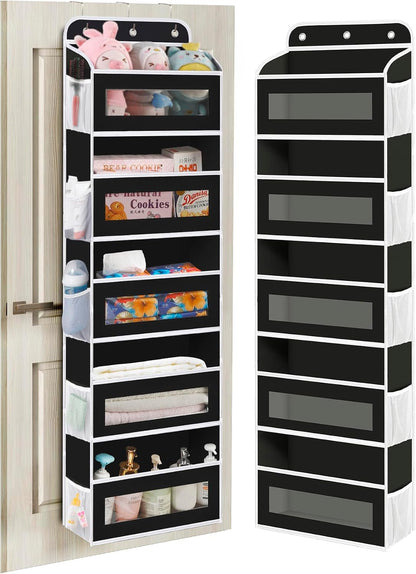 KYEVIS Over The Door Organizer, 5 Shelves Closet Door Hanging Storage and Organizer with 10 Mesh Pockets, Nursery Closet Organizer, Baby Essentials, Stuffed Animal Storage