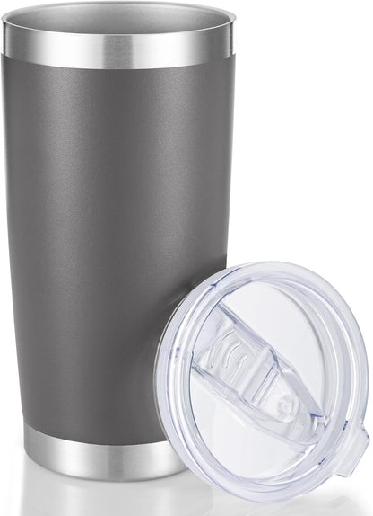 20 oz Tumblers Bulk Stainless Steel Tumbler with Lid, 6 Pack | Stainless, 20oz Insulated Coffee Mug, Double Wall Vacuum, Powder Coated Cup, for Hot and Cold Drinks