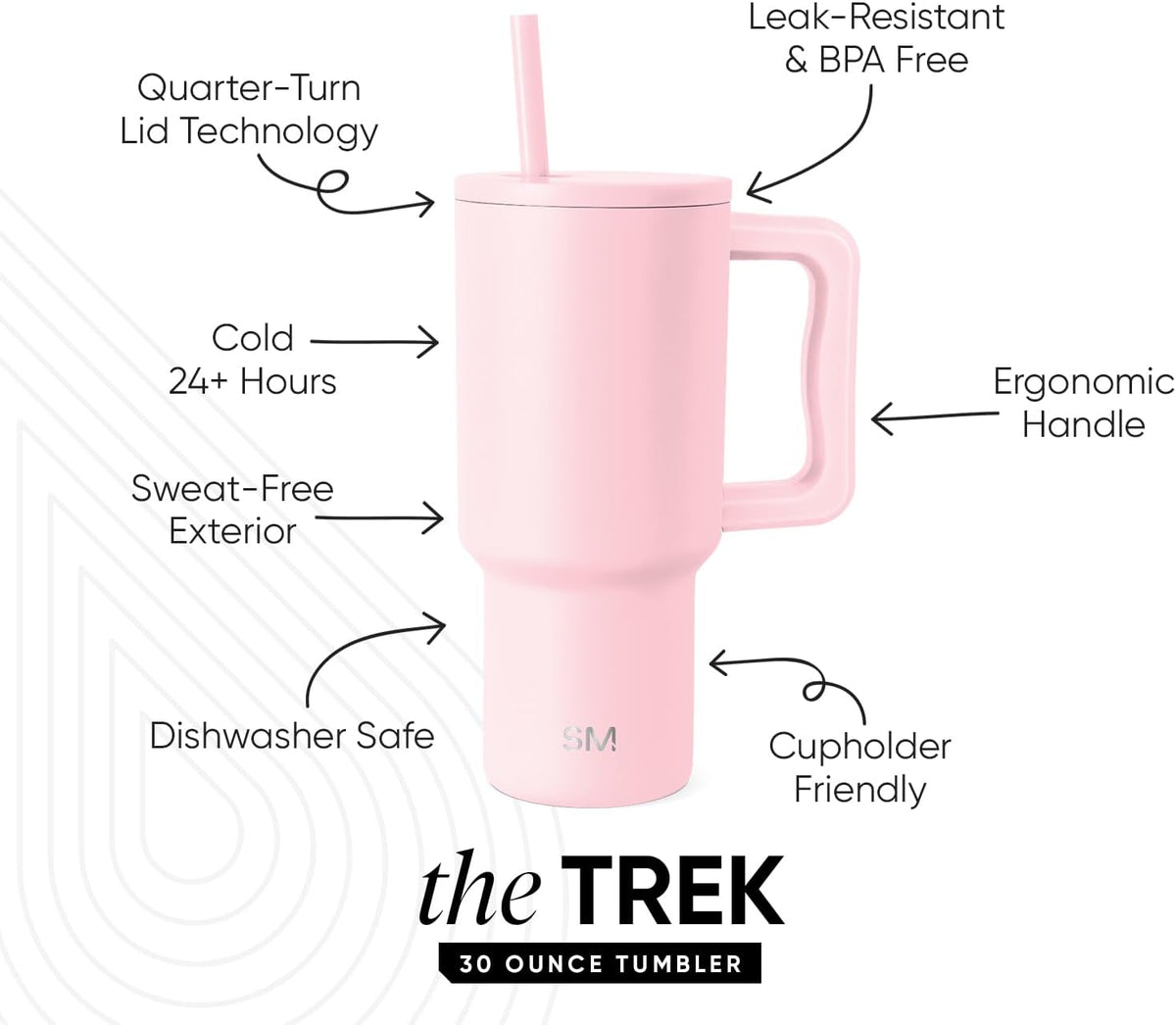 Tumbler with Handle and Straw | 30oz | Tie Dye - Colors C
