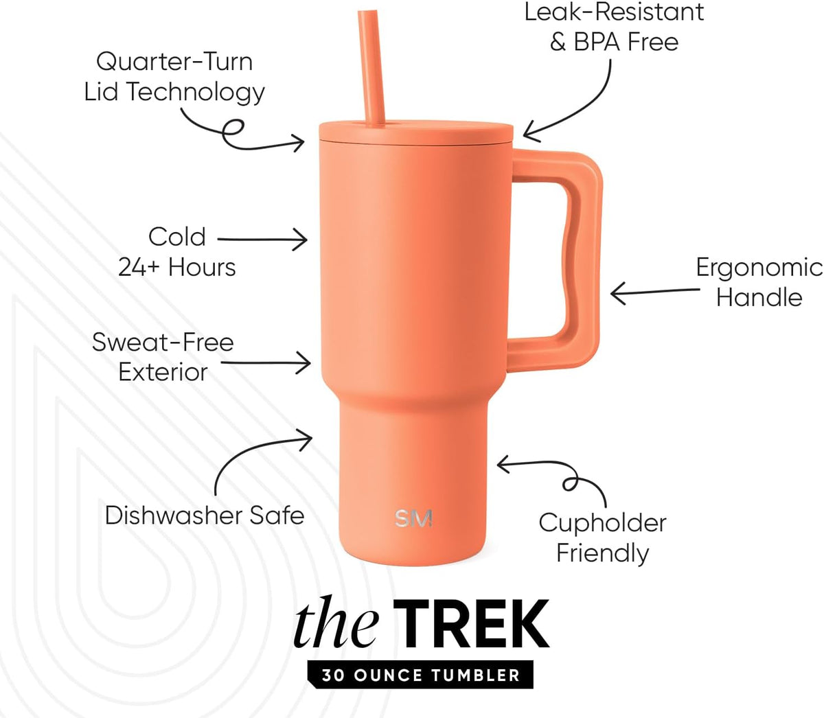Tumbler with Handle and Straw | 30oz | Tie Dye - Colors C