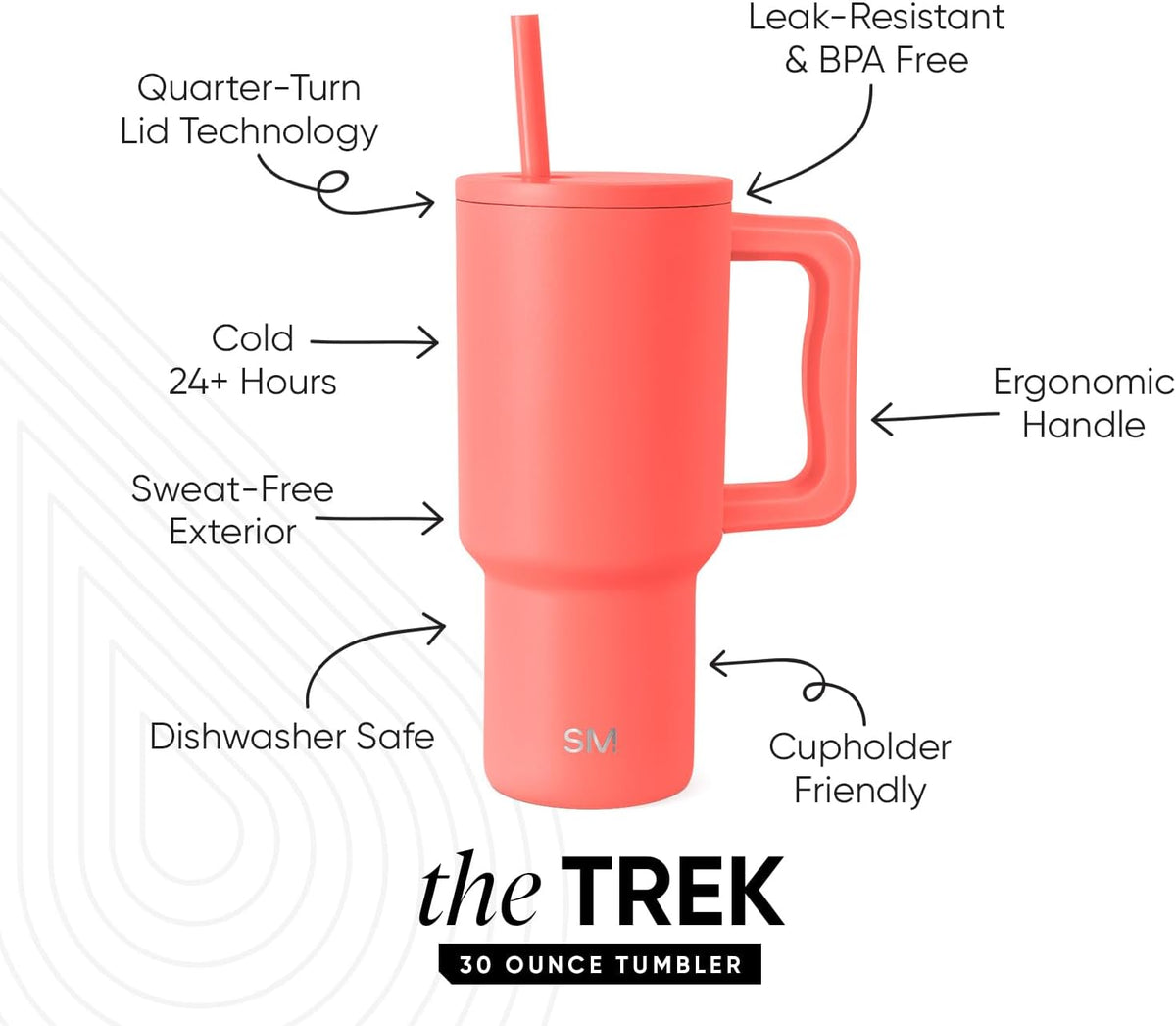 Tumbler with Handle and Straw | 30oz | Tie Dye - Colors C