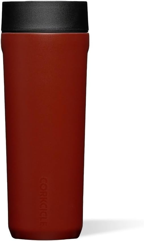 Commuter Cup Travel Mug - Insulated Coffee Mug with Lid - Keeps Drinks Cold 18 Hours - 360° Spill-Proof Sip Lid - Holiday Gift - Great for Gifting Warmth - 17 oz - Burnt Wood