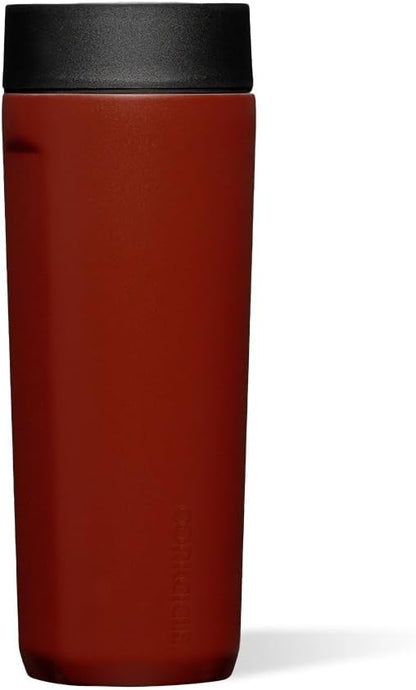 Commuter Cup Travel Mug - Insulated Coffee Mug with Lid - Keeps Drinks Cold 18 Hours - 360° Spill-Proof Sip Lid - Holiday Gift - Great for Gifting Warmth - 17 oz - Burnt Wood