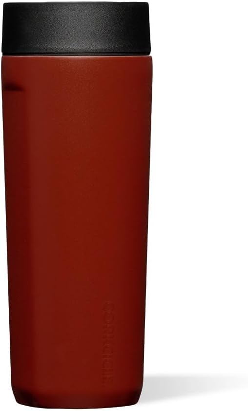 Commuter Cup Travel Mug - Insulated Coffee Mug with Lid - Keeps Drinks Cold 18 Hours - 360° Spill-Proof Sip Lid - Holiday Gift - Great for Gifting Warmth - 17 oz - Burnt Wood
