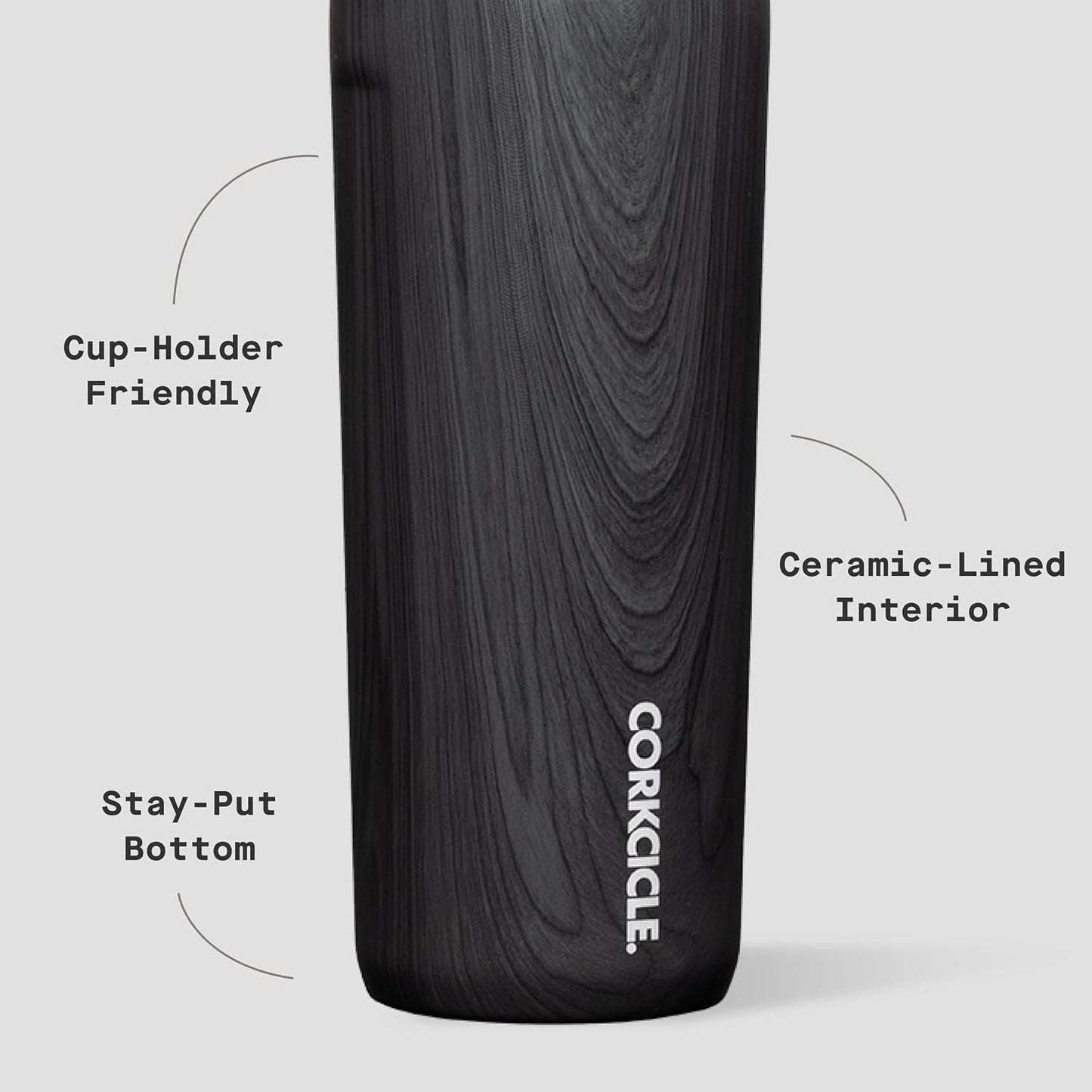 Commuter Cup Travel Mug - Insulated Coffee Mug with Lid - Keeps Drinks Cold 18 Hours - 360° Spill-Proof Sip Lid - Holiday Gift - Great for Gifting Warmth - 17 oz - Burnt Wood